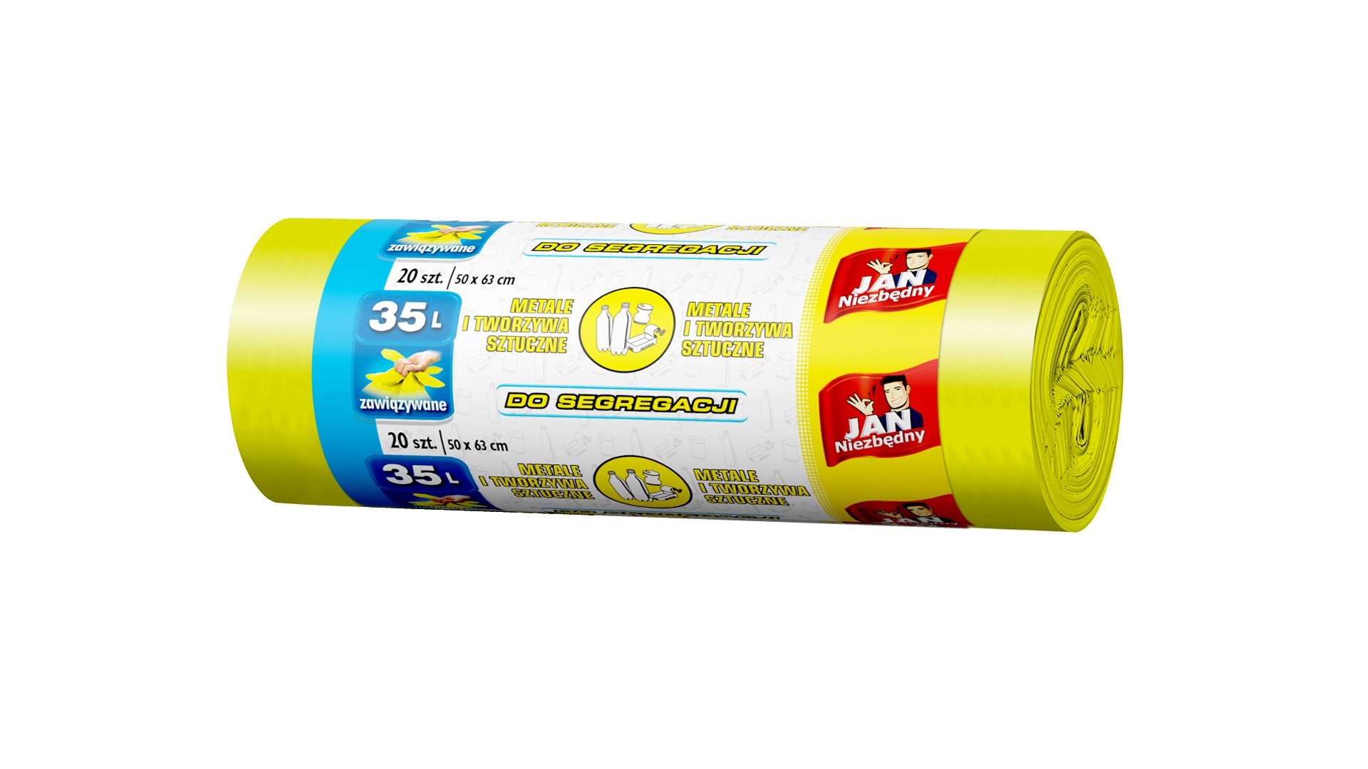 Worki na śmieci do segregacji 35l żółty 20szt.